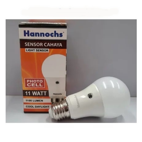 Hannochs - Bola Lampu LED Sensor Cahaya - 11 watt - Cahaya Putih