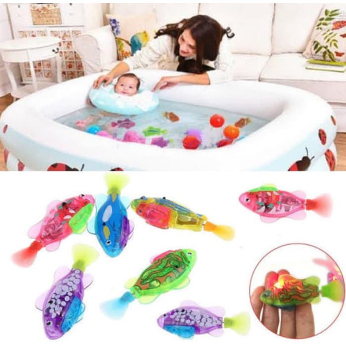 Mainan Anak Ikan Palsu Led Otomatis Aquarium Kolam Mini Shopee