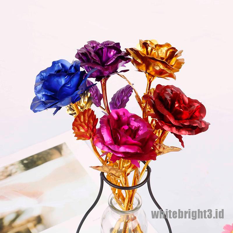 ❤WHITE3❤ 24k gold plated golden rose flowers anniversary valentine's day lovers'