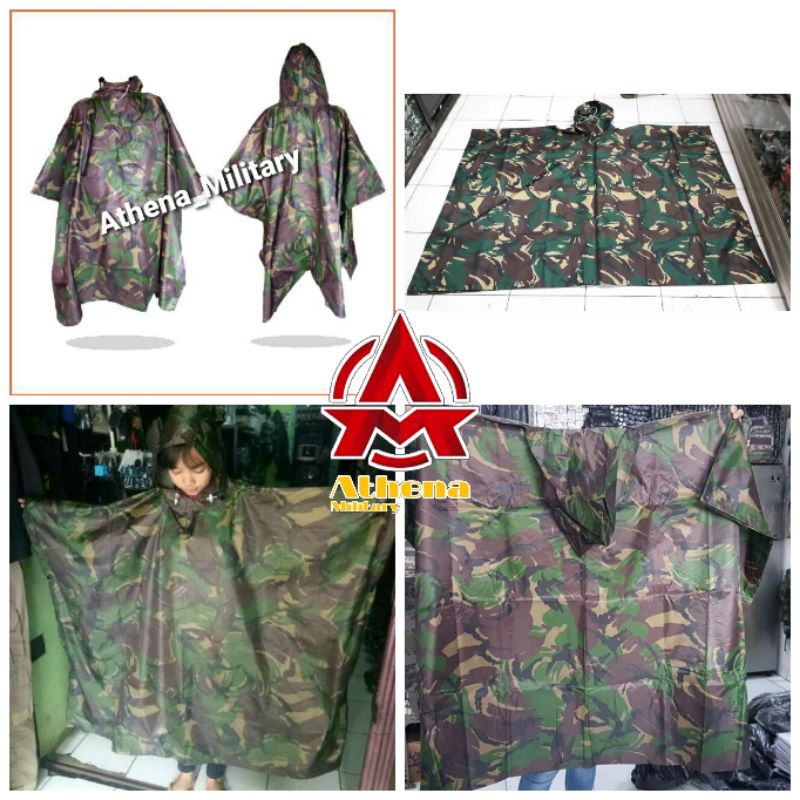 Jas hujan ponco loreng tni multifungsi tactical outdoor