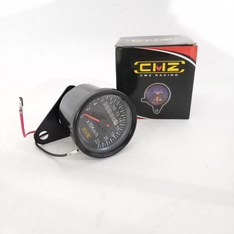 Speedometer CB Jarum Polos Hitam CMZ Spidometer Analog Variasi Universal