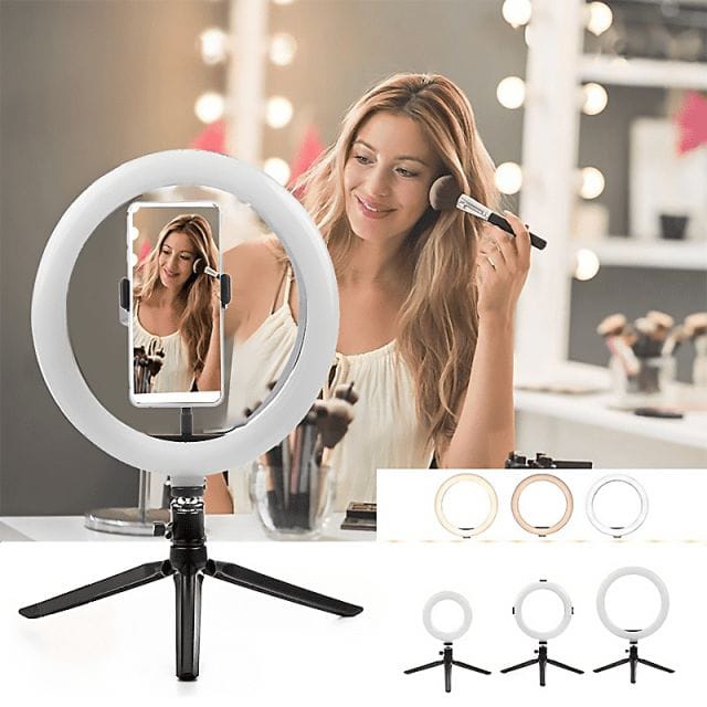 Ring Light 26cm gratis tripod Halo Ring Light LED Kamera DSLR Smartphone1 x Clamp Smartphone1 x Ball Head pasarmurah