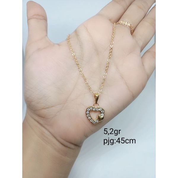 kalung perak 925 asli lapis emas kalung nori ukir +liontin variasi kalung fashion wanita import s925