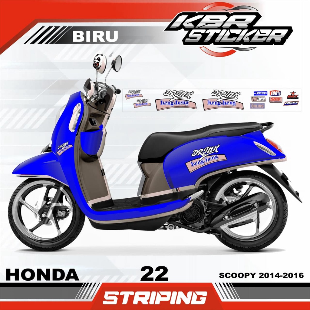 SCOOPY 2014-2016 stiker motor striping SCOOPY 2014-2016 motor honda motor sticker variasi Racing 22