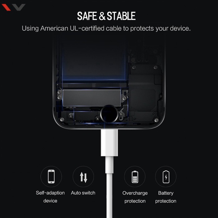 Kabel Charger Nylon MIXIO 2M PD Fast Charging USB Type C to Lightning