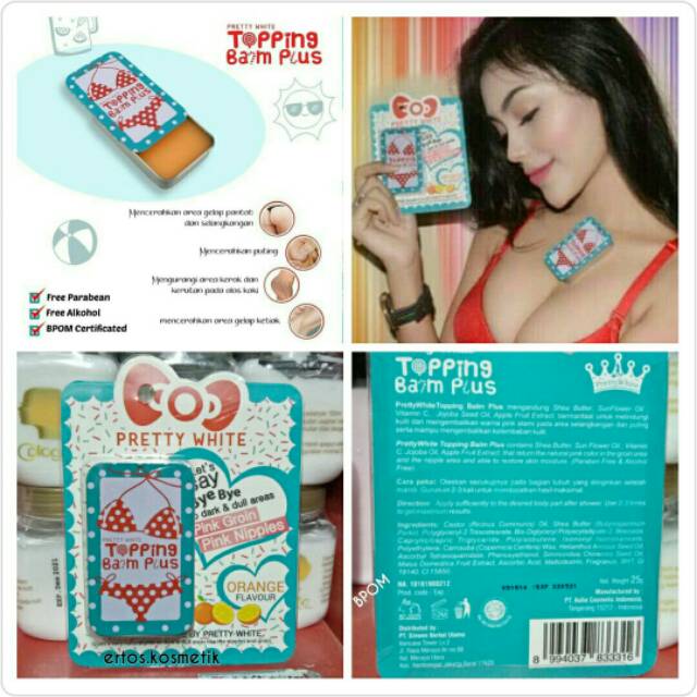 Pretty White TOPPING BALM PLUS PEMUTIH KETIAK SIKU LUTUT LIPATAN KULIT