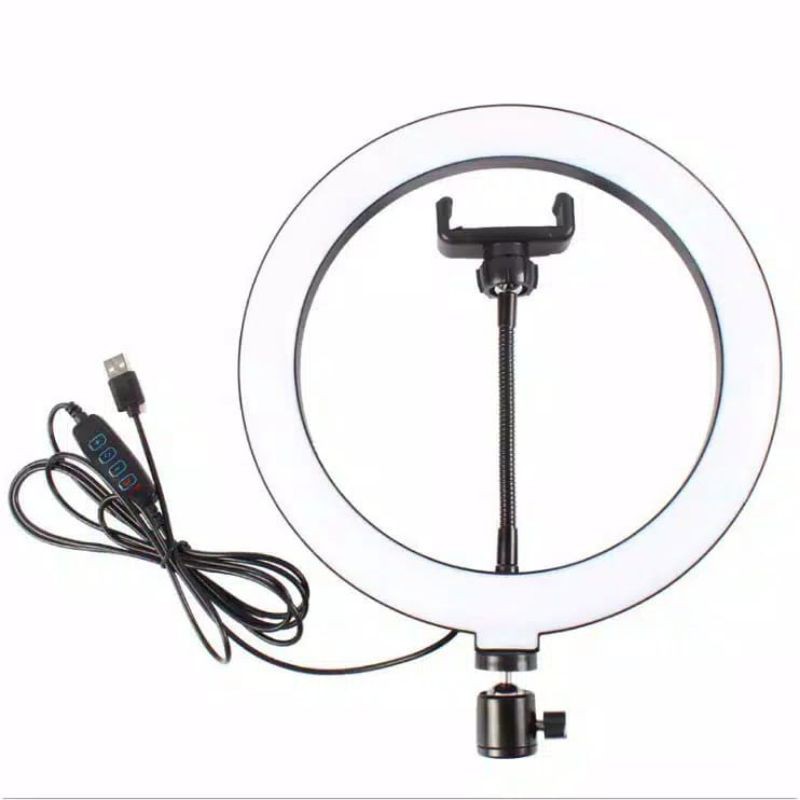 Tripod Ring Light 26 Cm Tripod 2.1 Meter Vlog Lampu Selfie Led