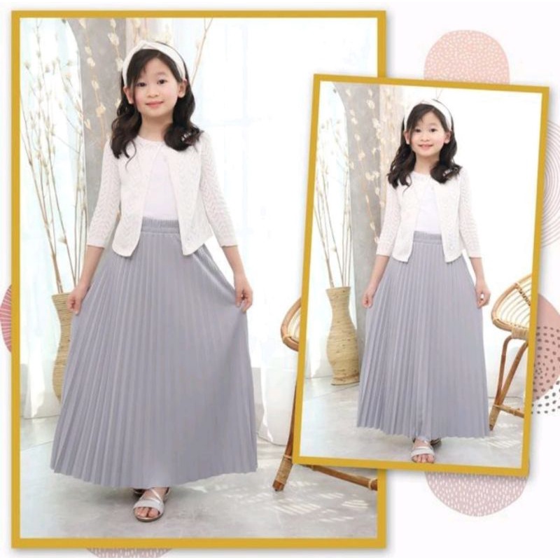 ROK PLISKET PANJANG ANAK PEREMPUAN ANAK UMUR 4 - 12 TAHUN (COD)
