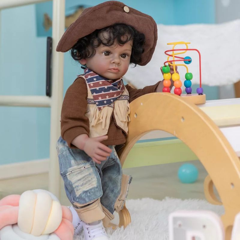 Spesial Boneka Reborn Bayi Full Silikon Cowok Premium cowboy indian series 55 cm