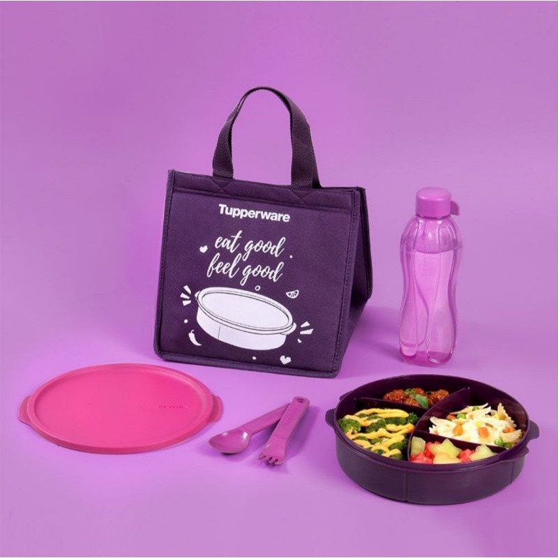 PAKET LUNCH BOX TUPPERWARE FIT TO GO PURPLE