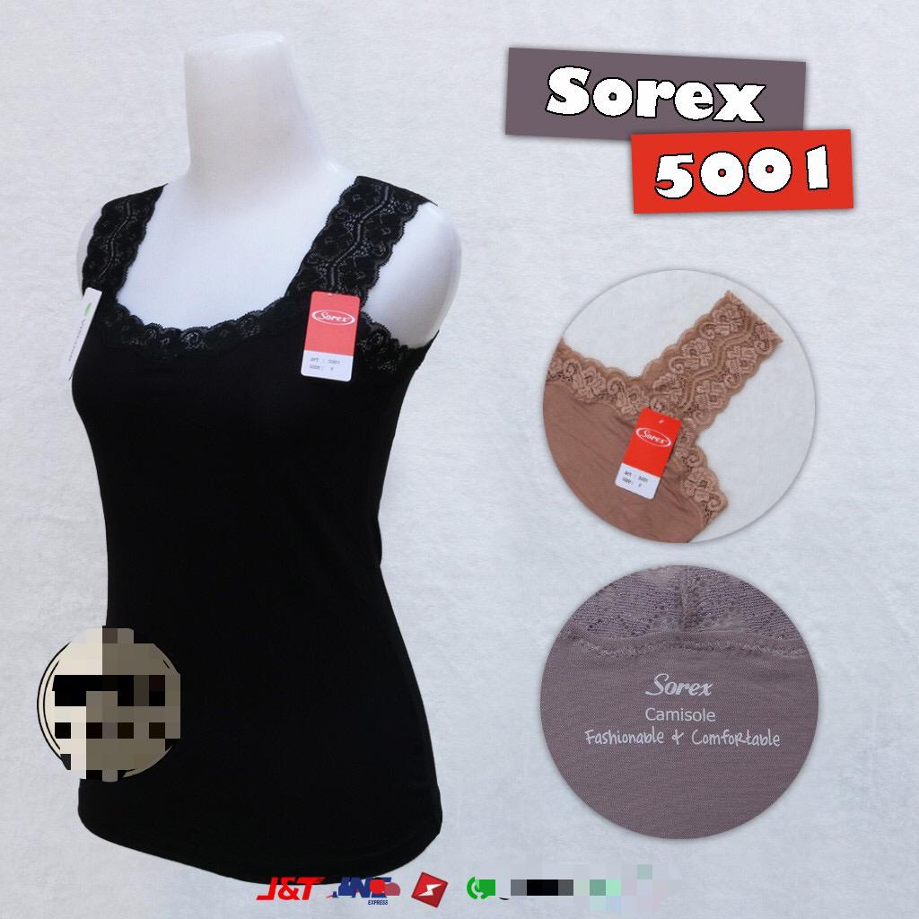 TANKTOP TANK TOP SINGLET SOREX CAMISOL 5001 - TENTOP SOREX 5001  - Atasan Tank Top Camisol Renda Lebar Sorex 5001CAMISOL VISCOSE - ATASAN RENDA - REVERSE DEPAN BELAKANG  - ARA98STORE