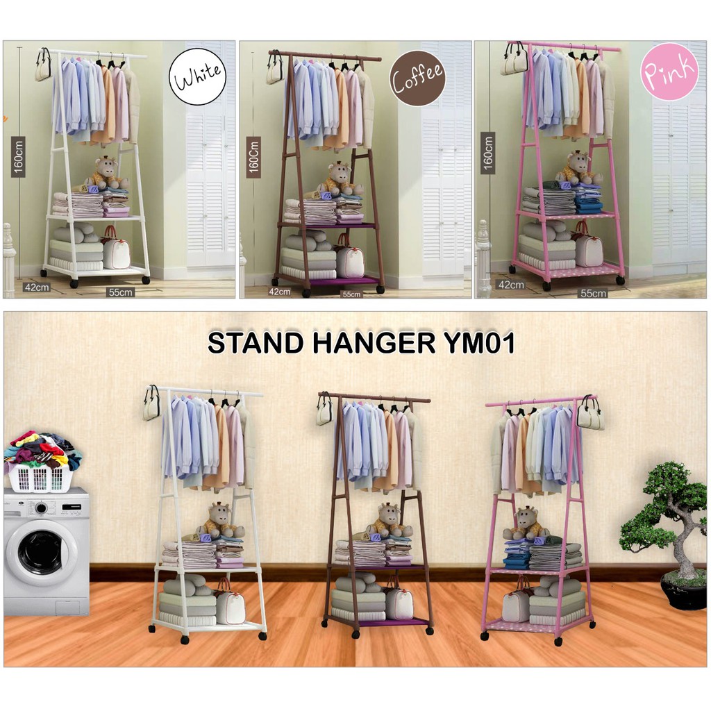 Triangle Stand Hanger Rak Gantungan Handuk Rak Minimalis Besi Ym01 Lemari Pakaian Stand Hanger Single