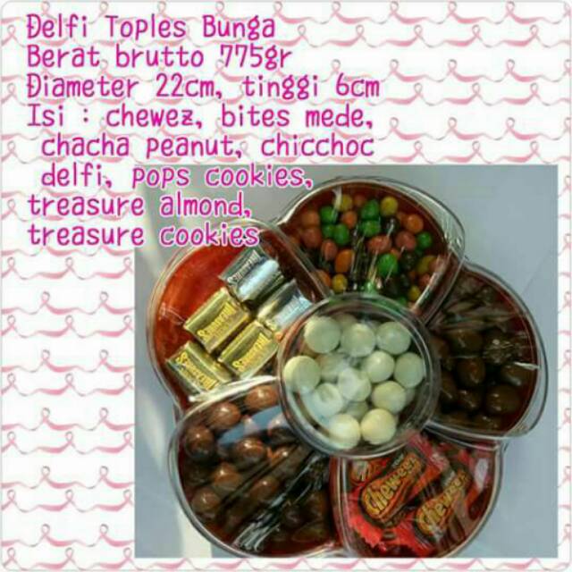 

Coklat delfi toples bunga