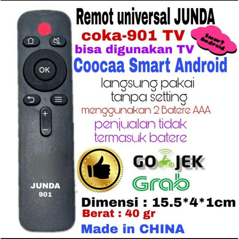 Remote Remot Junda 901 Cocok Di TV LED Cooca Smart TV Android