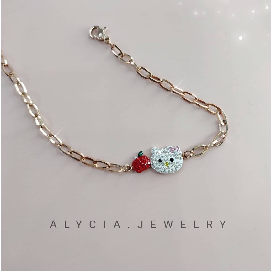 gelang anak bayi hello kitty original alycia anti karat