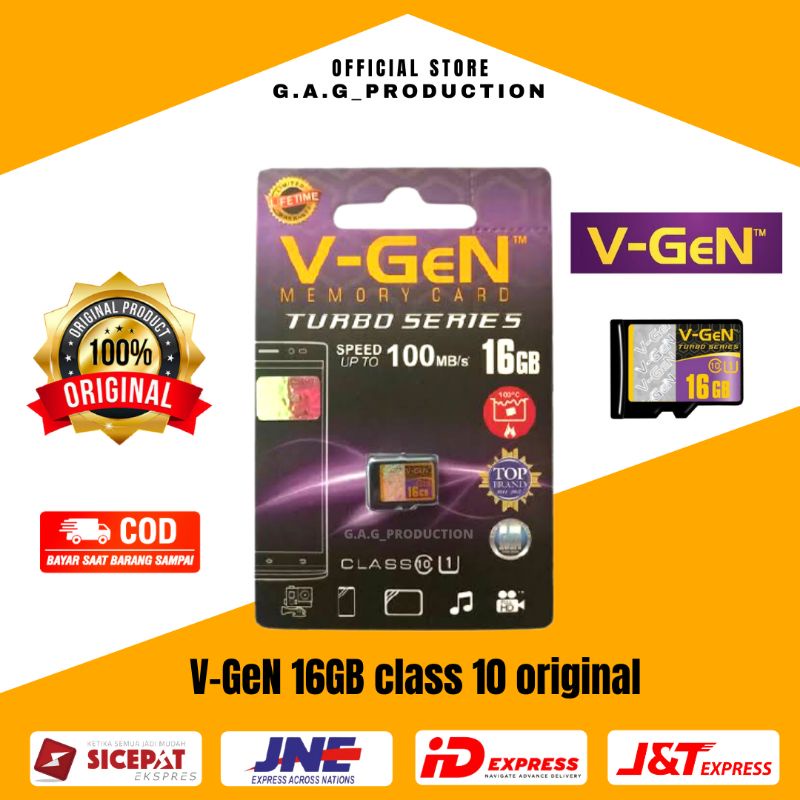 Micro SD 16GB CLASS 10 VGEN TURBO SERIES GARANSI RESMI VGEN