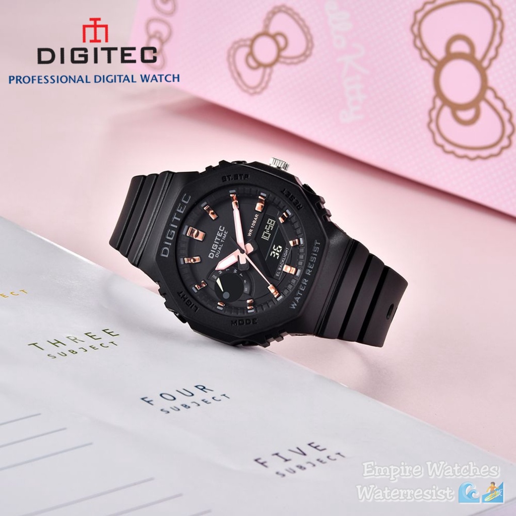 Jam Tangan Digitec DG3119T 3119 Wanita Cewek Analog Digital Strap Rubber Dualtime Kualitas Original Waterproof