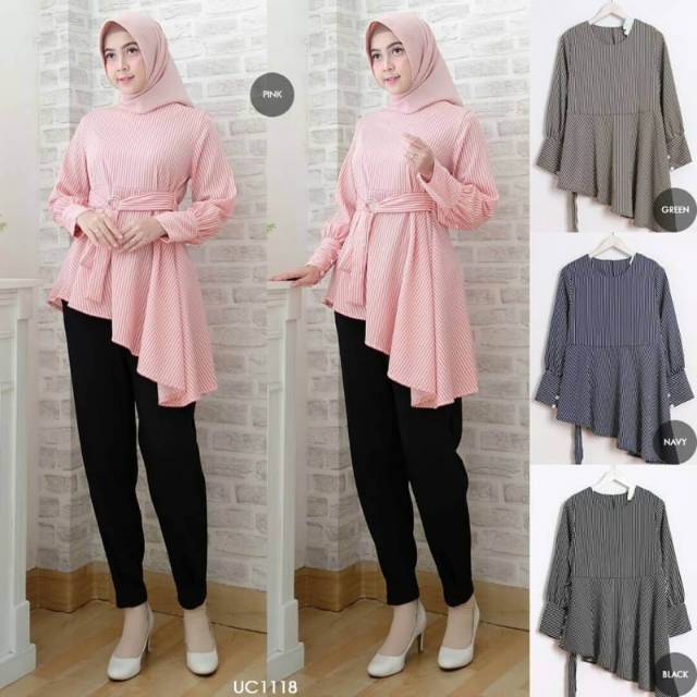 ASYME TOP LINE RINE FIT TO M Baju Atasan Wanita Muslim Lengan Panjang Realpict