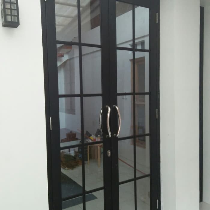 Pintu Aluminium Kaca Double Ornamen