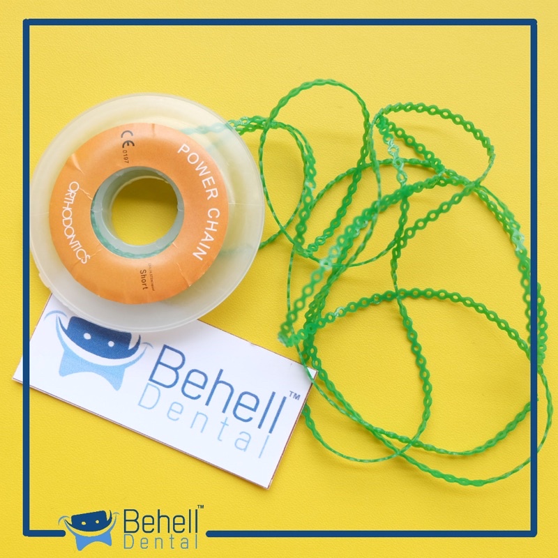 1meter Dark Green Karet Behel Motif Power Chain Sambung Tarik ORIGINAL PREMIUM BEHELLDENTAL - Tebal Kuat Awet - Ortho Orthodontic Power Chain - Rubber Braces