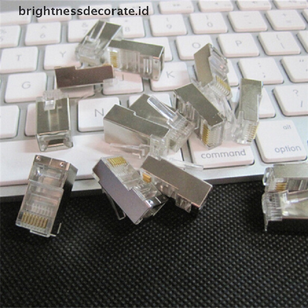 50pcs Konektor Modular Plug Rj45 Cat6 8p8c Shielded Crimp