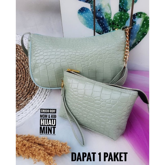 TAS CROCO DOFF MOM &amp; KID  DAPAT TAS SEKALIGUS POUCH