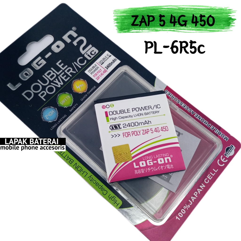 LOG - ON Baterai Polytron ZAP 5 PL-6R5C - batre polytron 4G 450 PL6R5C battery ORIGINAL