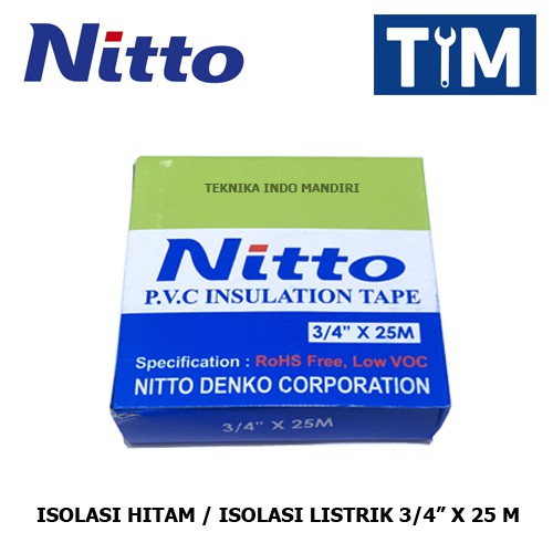 NITTO Isolasi Hitam / Isolasi Listrik / PVC Insulation Tape 3/4&quot; x 25 M