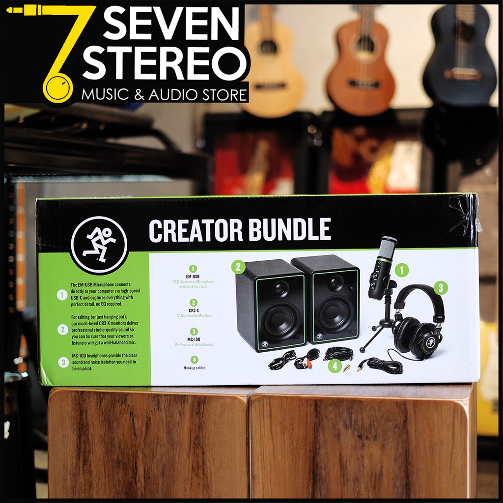 Mackie Creator Bundle w/ CR3-X Monitors+EM-USB Condenser Mic+MC-100 Headphones