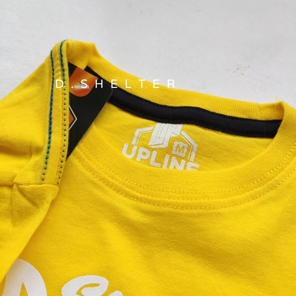 Baju Kaos Distro Anak Upline Kuning Sepatu/D.shelter