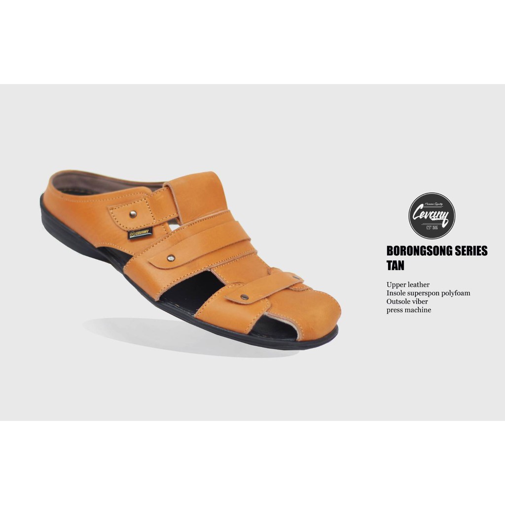 Sepatu Sandal Pria Bally Original Kulit Bustong Casual Formal Santai Cowok Elegan Trendi Stylish