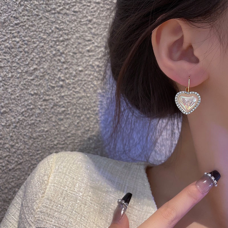 Anting Tusuk Sterling silver 925 Desain Mermaid Hias Mutiara + Berlian Gaya Mewah Untuk Wanita