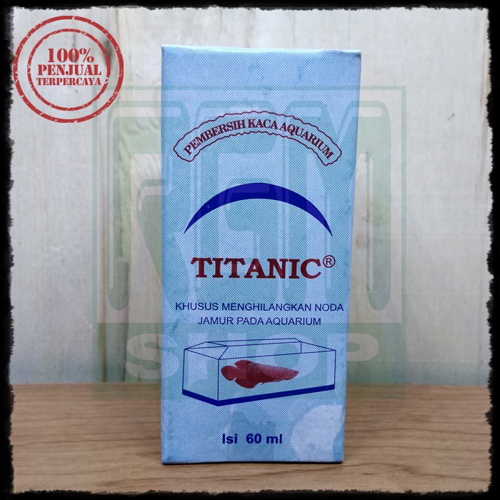 obat pembersih anti jamur kaca aquarium titanic 60 ml murah