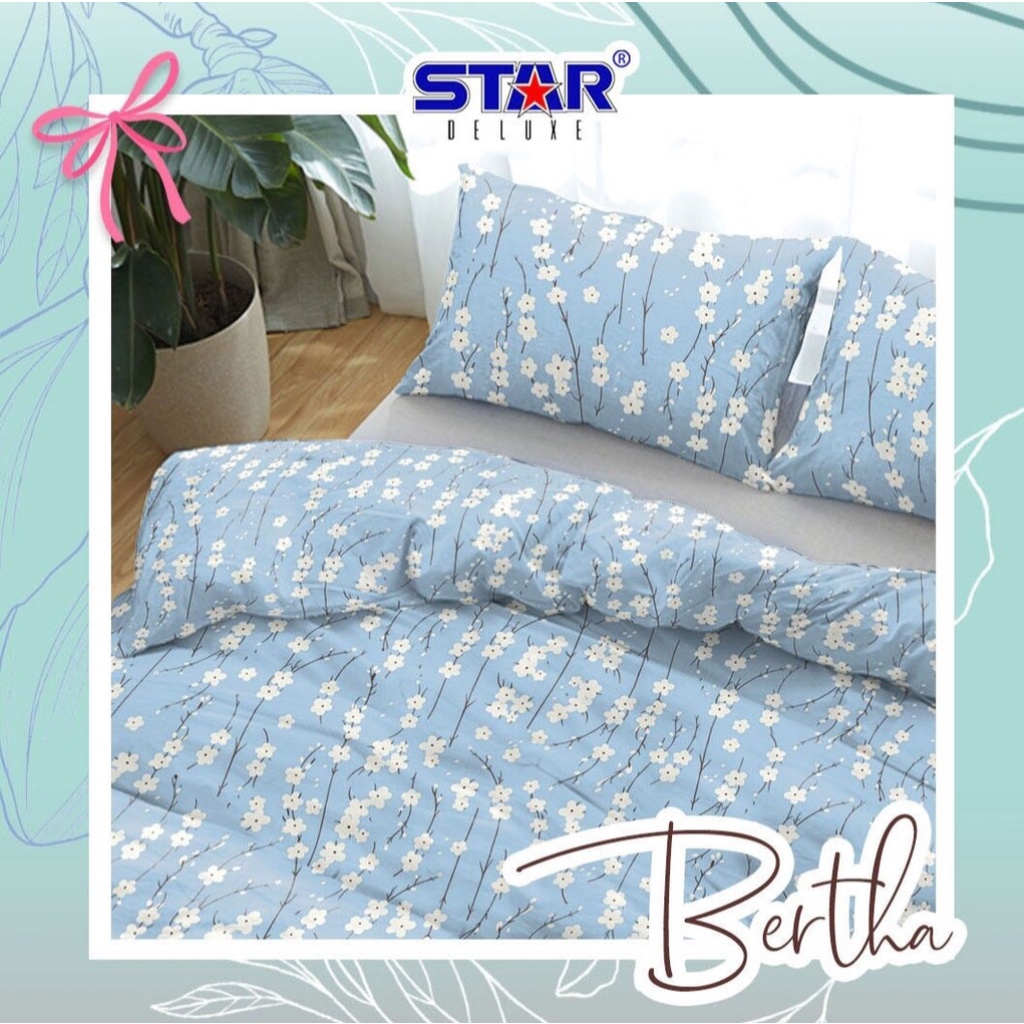SET BEDCOVER & SPREI STAR PREMIUM QUALITY MOTIF "BERTHA"