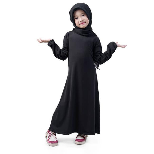 Gamis Polos Jersey / Baju Yuli / Baju Muslim Anak Cewek / Kids Fashion - S TERLENGKAP