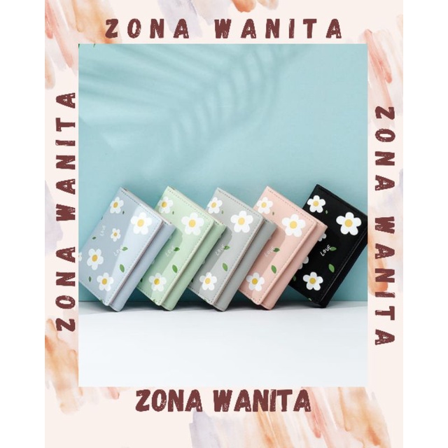 Dompet Lipat Wanita Mini / Dompet Lipat Bunga Import