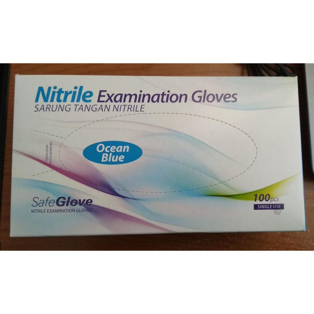 SAFEGLOVE NITRILE OCEAN BLUE/SARUNG TANGAN NITRILE