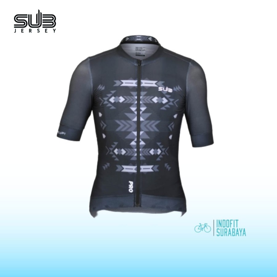 SUB Jersey SHORT Unisex AZTEC BLACK Cycling Sepeda Gowes Subjersey