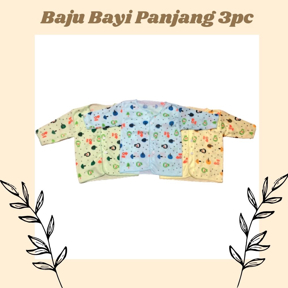 baju panjang bayi new born motif animel