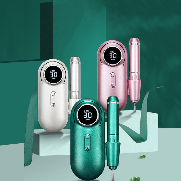 30000RPM Electric Nail Drill Machine 2 IN 1 Alat Kikir Kuku Elektrik Rechargeable Nail Drill Nail Gel Polisher For Manicure Nails Portable Power Bank