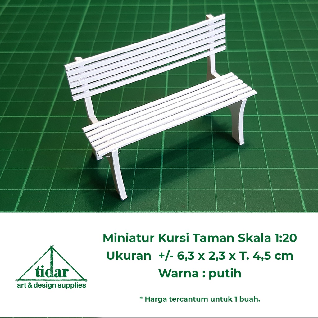 

[MR] MH - Miniatur Maket Kursi Taman Skala 1:20 - Bangku Putih Minimalis