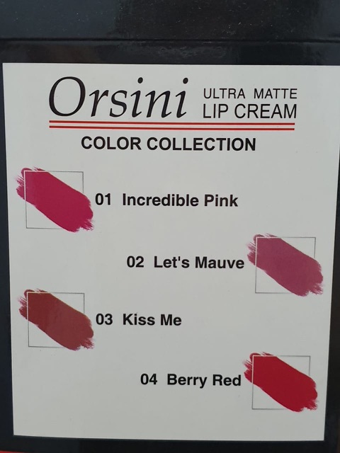 ORSINI Ultra Matte Lip Cream with Vitamin E + Jojoba Oil Halal dan Vegan / RESMI BPOM no 1 /2/3/4