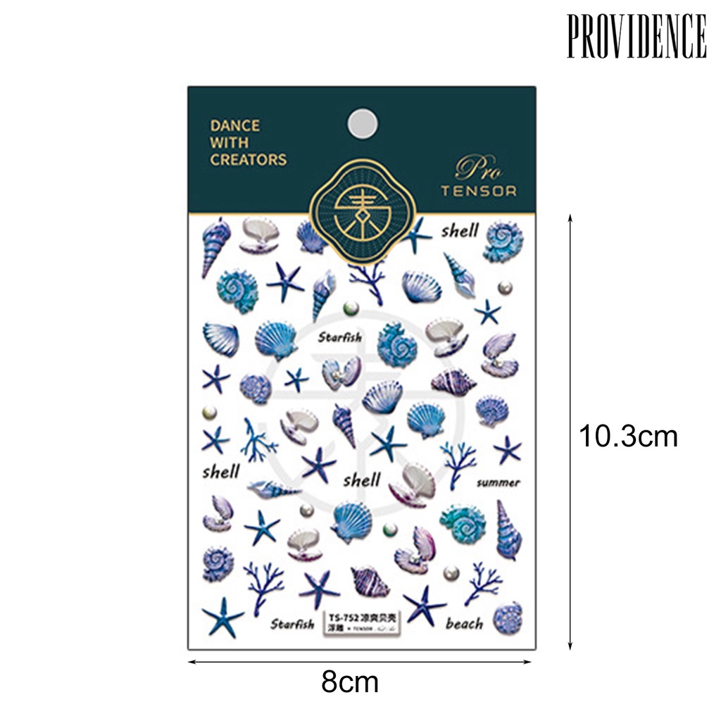 Providence Nail Sticker Vivid Images Ultra Thin Blue Summer Ocean Series Waves Shell Starfish Decals for Manicure