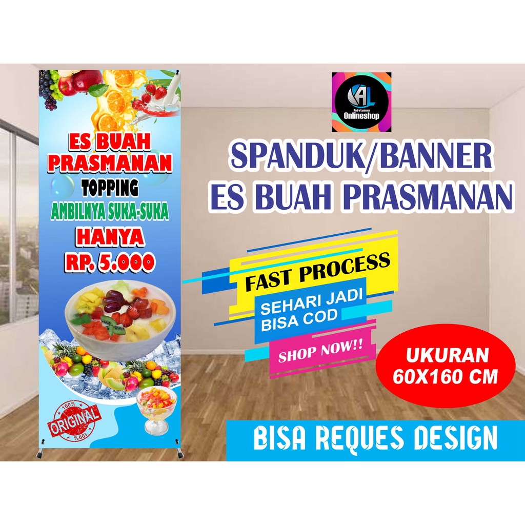 Spanduk Banner Berdiri Es Buah Prasmanan
