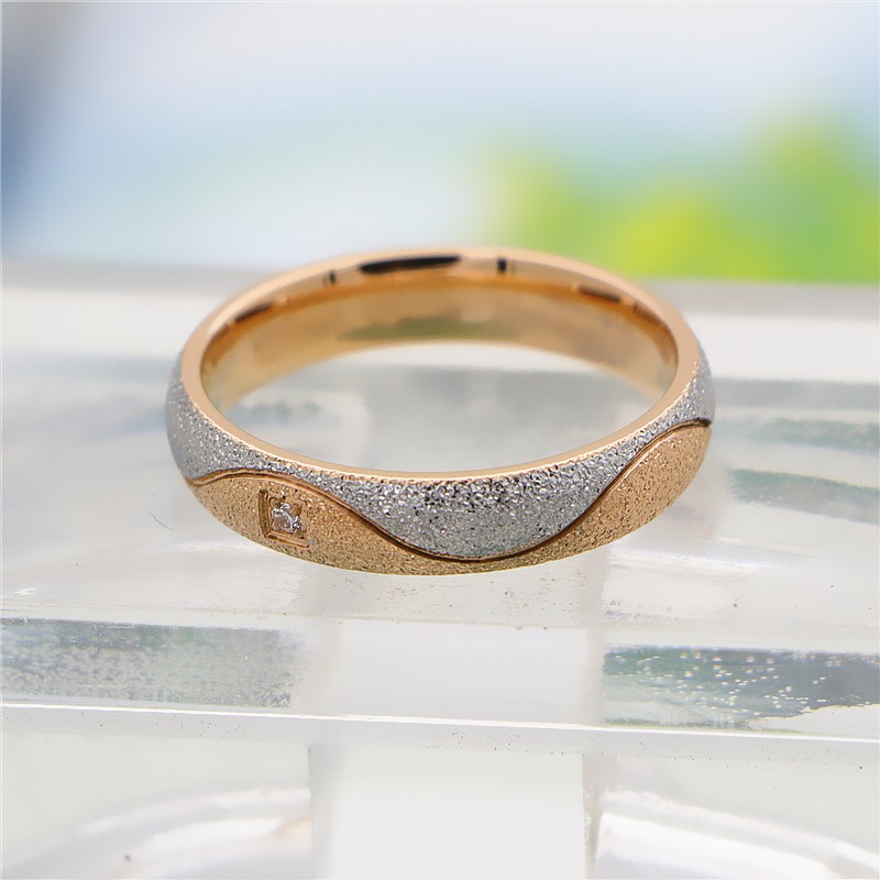 Cincin Titanium Mini Korea Wanita CK146 motif elegan cocok untuk pesta kantor hadiah nikah / kawin