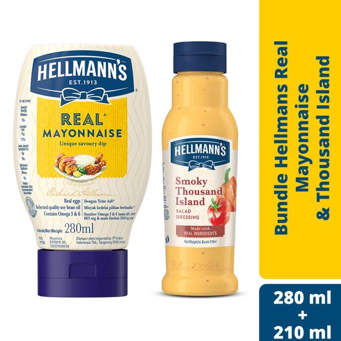 

Bundle Hellmans Real Mayonnaise 280ml & Thousand Island 210ml