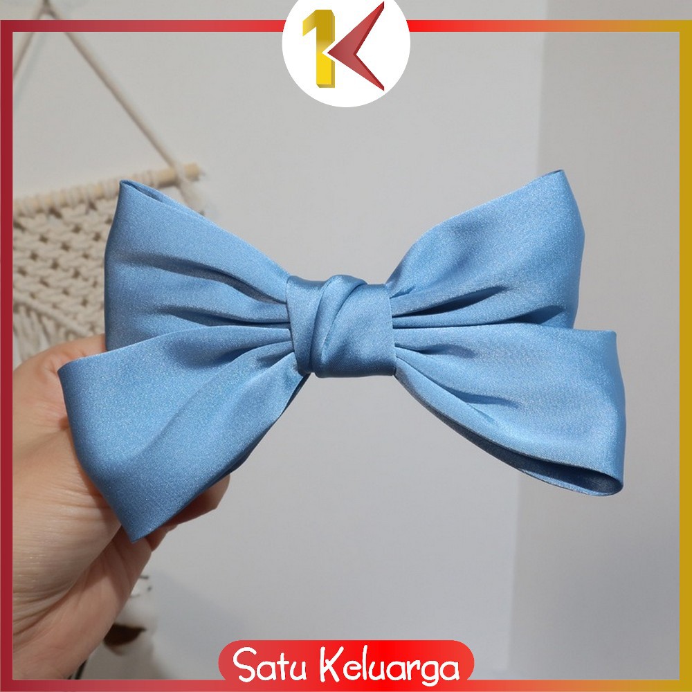 SK-C160 Ikat Rambut Pita Besar Kuncir Rambut Hairband Aksesoris Wanita Kunciran Rambut Korea Style-PITA BIRU