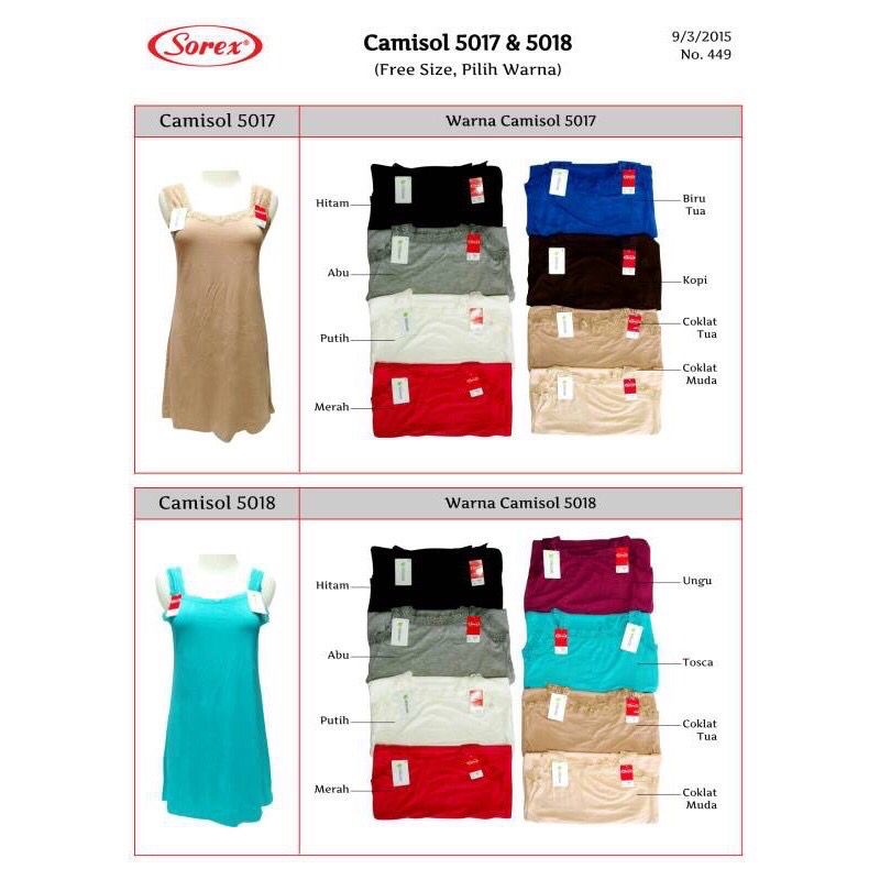 Singlet Tanktop Kamisol Panjang Sorex 5017 5018 Dijamin Murah - Camisol sorex 5017 panjang renda jumbo tank top kamisol lebar renda bahan bambuu camisol - Camisole Tanktop Sorex 5017, Panjang dan Renda, Free Size