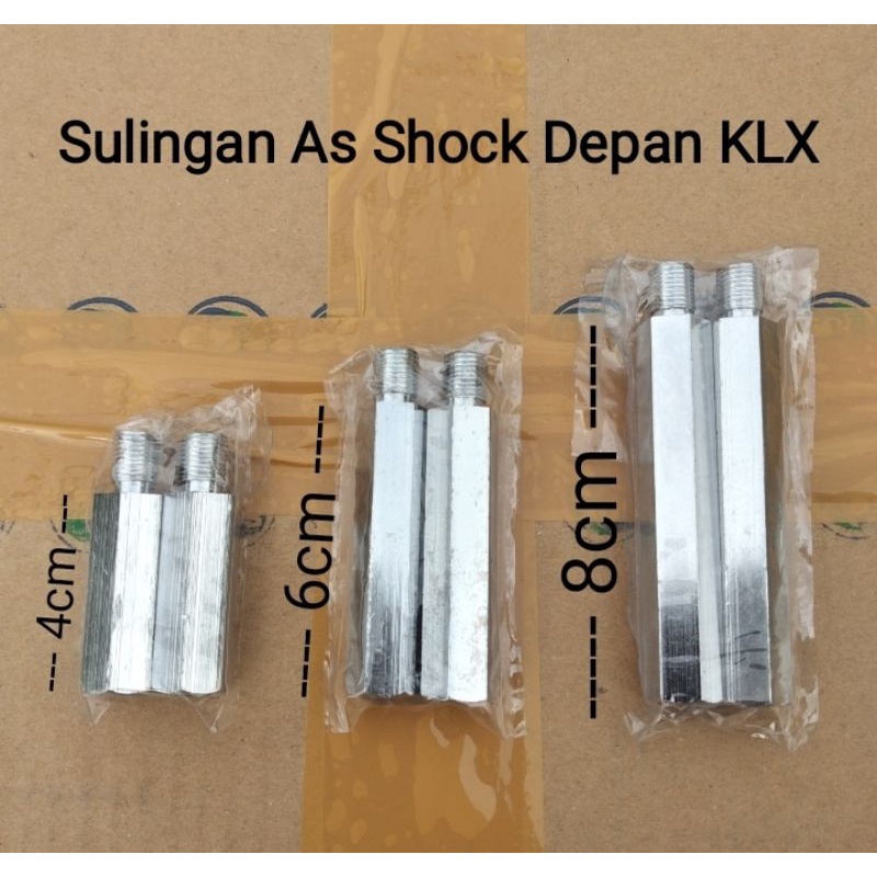 PENINGGI DEPAN KLX CRF VIAR MINERVA PENINGGI SULINGAN PENINGGI DALAM PENINGGI SHOCK DEPAN SULINGAN KLX 150 / CRF 150 DRAT KUNCI 14 KIRI KANAN PENINGGI SHOCK DEPAN SULINGAN KLX DTRACKER CRF150 L 4cm 6cm 8cm harga 1 set sepasang