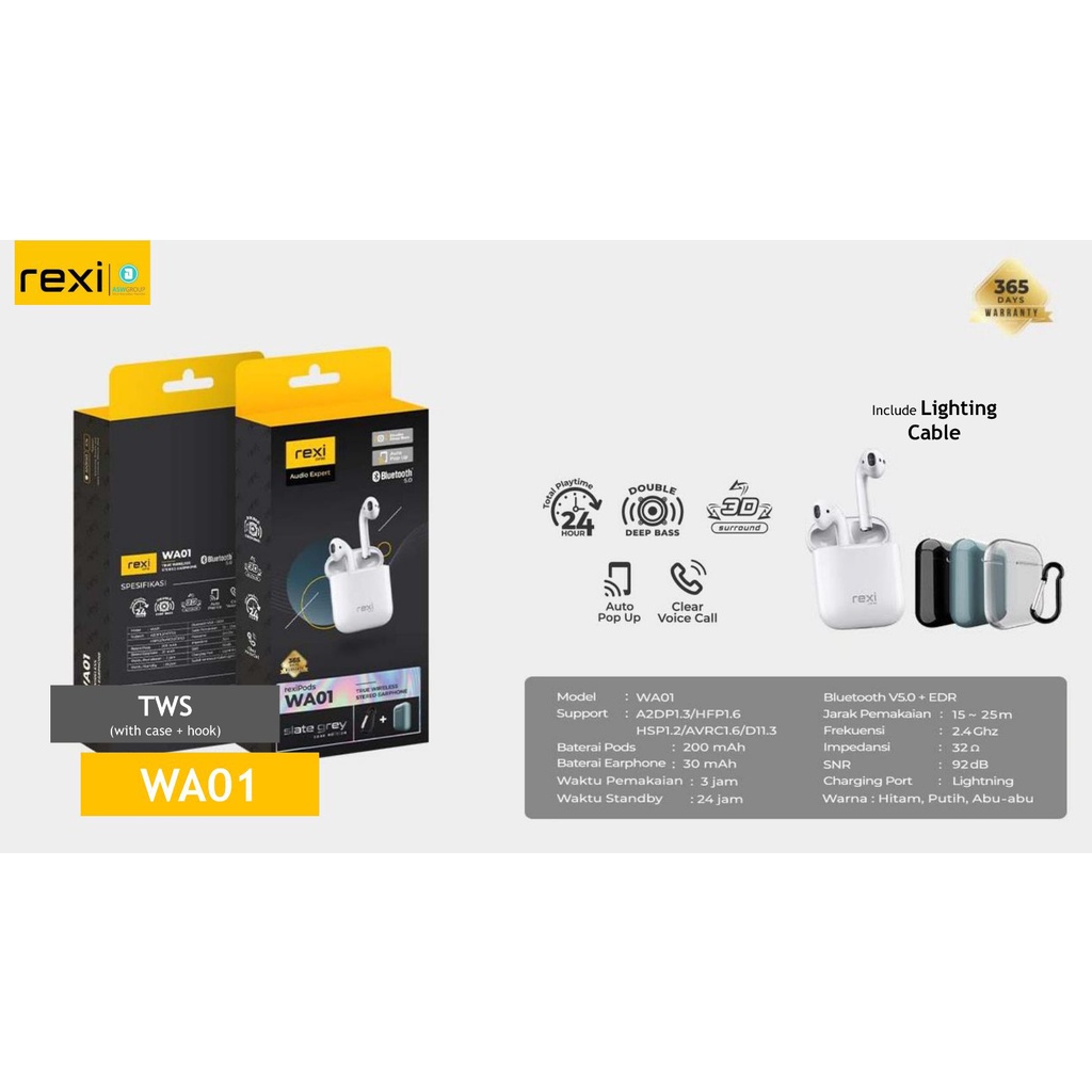 Rexi Headset Bluetooth WA01